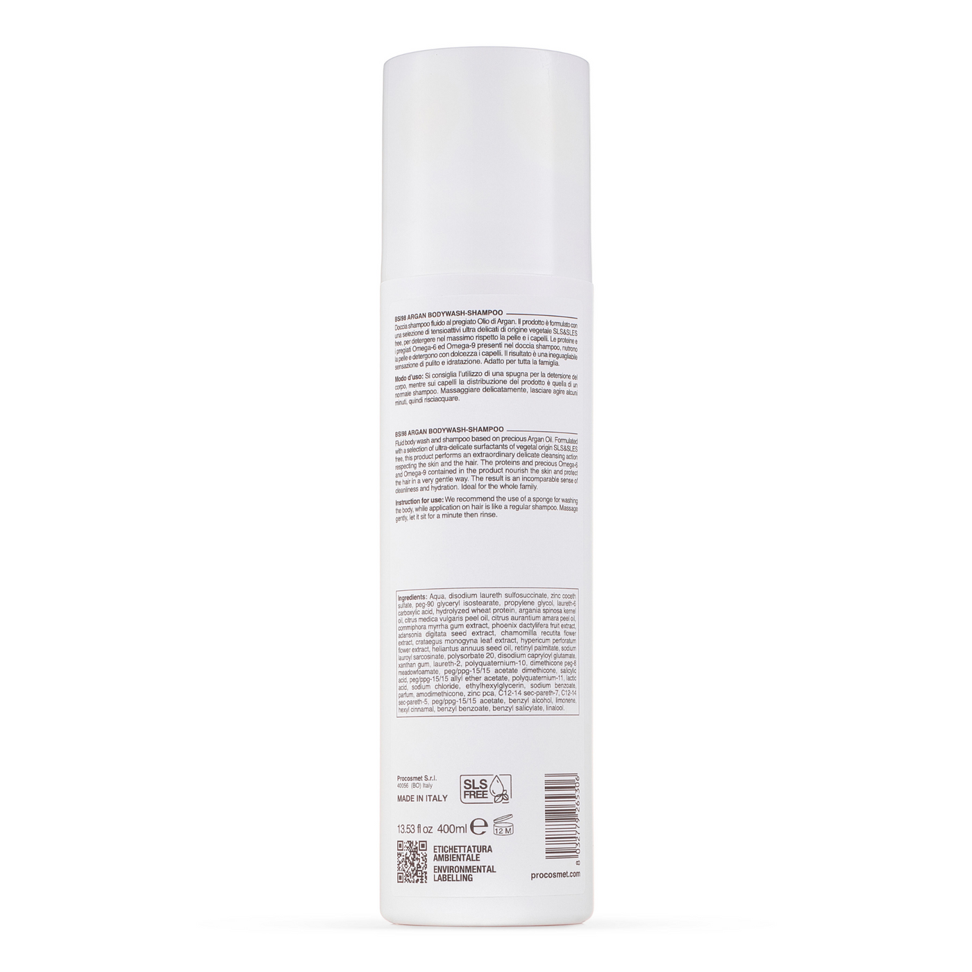 NAPURA BS98 (13.53 fl oz) 2-in-1 Argan Oil Moisturizing Shower Gel and Shampoo
